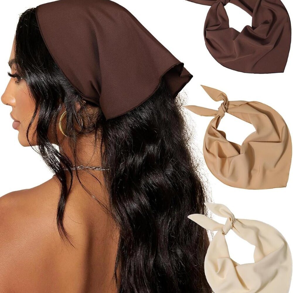 3Pcs Hair Bandanas Head Kerchief for Women Girls Tie-Back Boho Hair Scarf Headba
